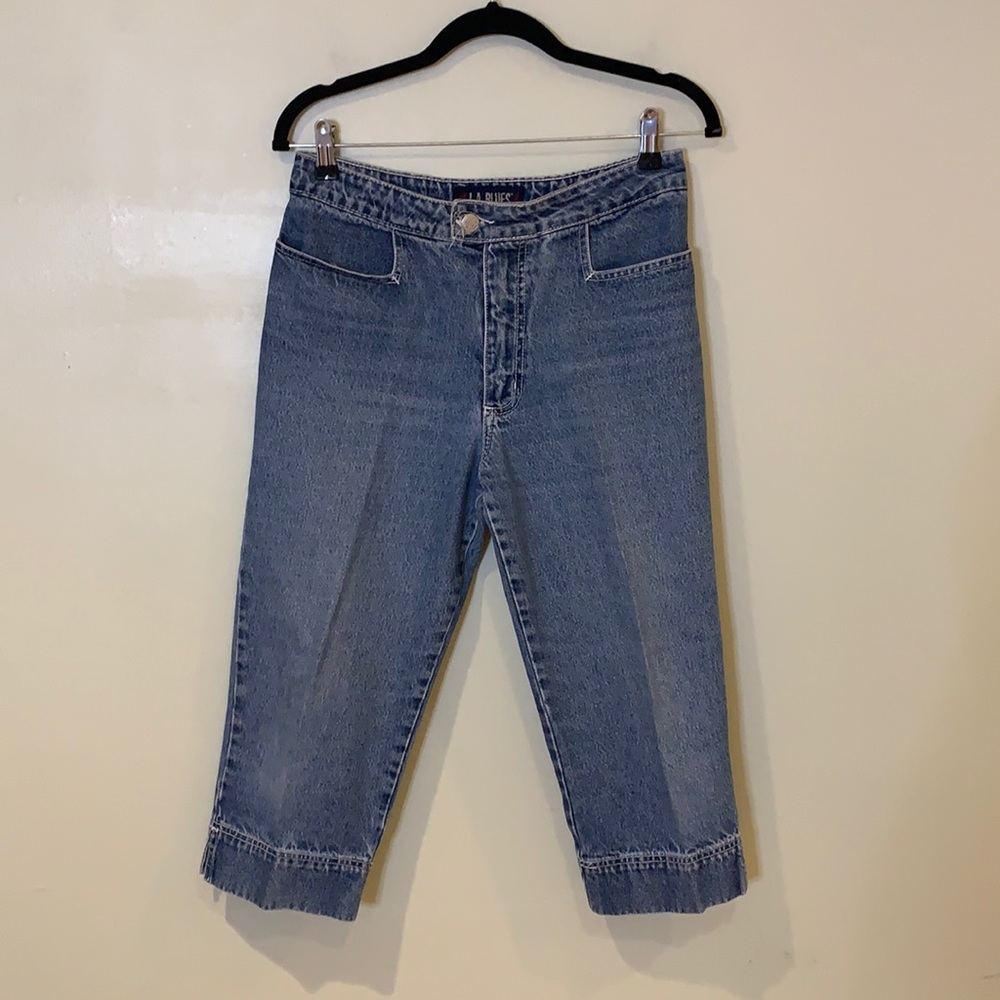 LA Blues - Women Crop Capris Vintage 90s 00s Denim medium wash jean